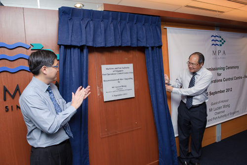 Unveiling the plaque at the re-commissioning ceremony Unveiling the plaque at the re-commissioning ceremony