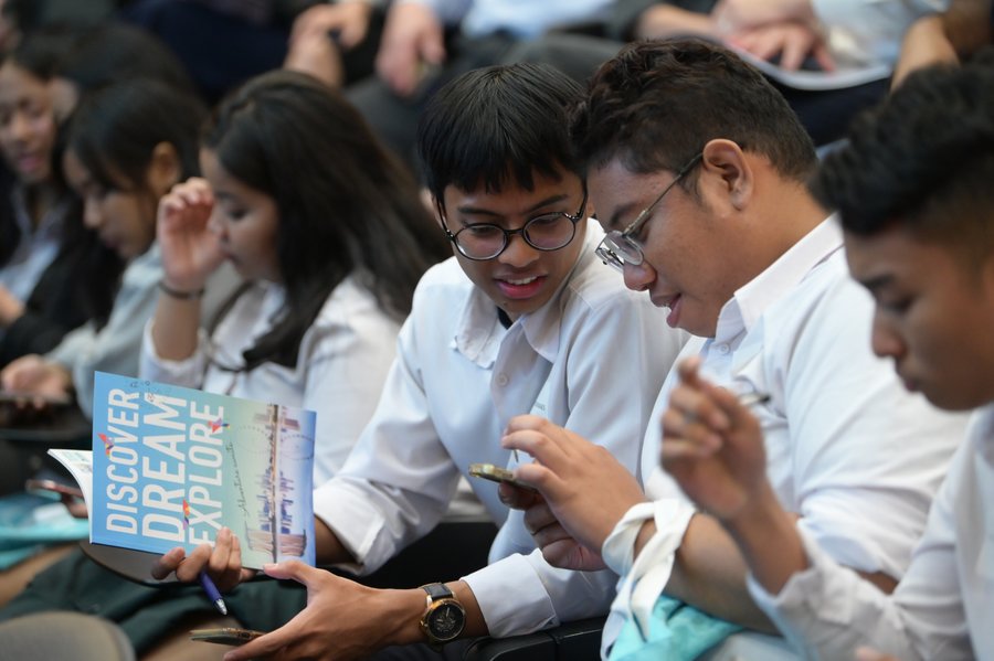 Students asking questions