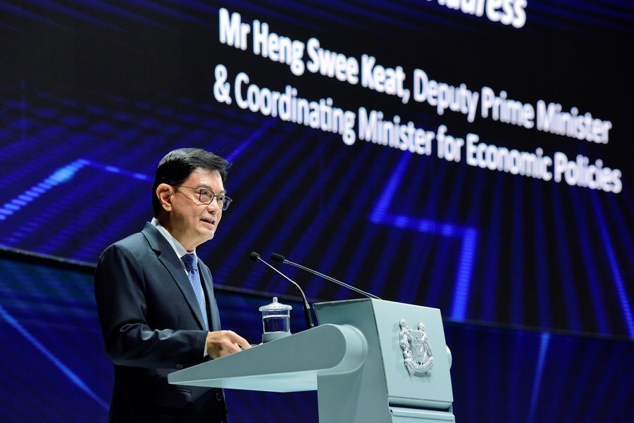 Deputy Prime Minister and Coordinating Minister for Economic Policies, Singapore, Mr Heng Swee Keat delivering the keynote address
