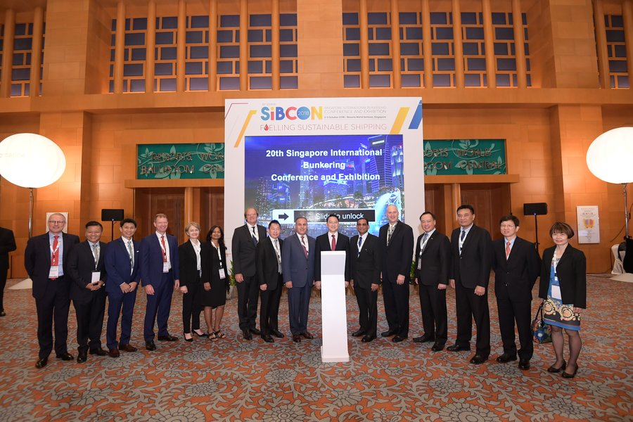 SMS Dr Lam Pin Min opening the 20th Singapore International Bunkering Conference and Exhibition.