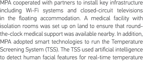 MPA cooperated with partners to install key infrastructure including Wi-Fi systems and closed-circuit televisions in    