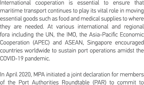 International cooperation is essential to ensure that maritime transport continues to play its vital role in moving e   