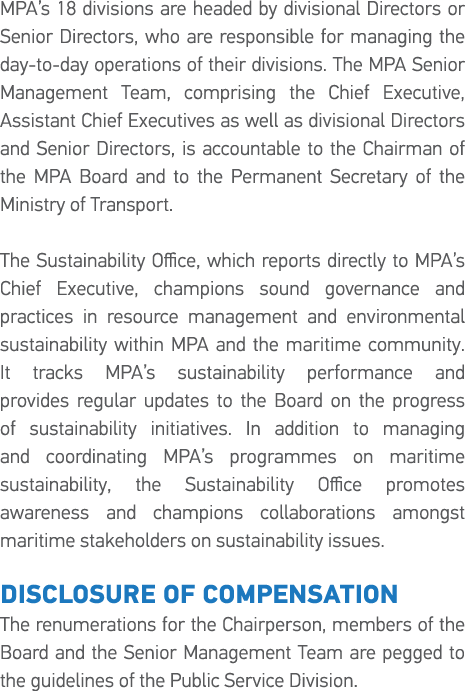 MPA s 18 divisions are headed by divisional Directors or Senior Directors, who are responsible for managing the day-t   