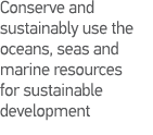 Conserve and sustainably use the oceans, seas and marine resources for sustainable development 
