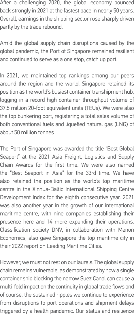 After a challenging 2020, the global economy bounced back strongly in 2021 at the fastest pace in nearly 50 years  Ov   