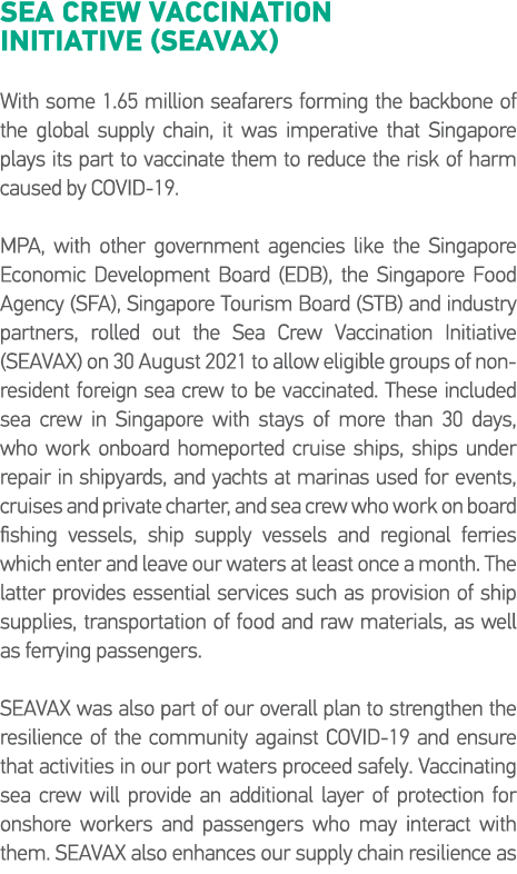 Sea Crew Vaccination Initiative (SEAVAX) With some 1 65 million seafarers forming the backbone of the global supply c   