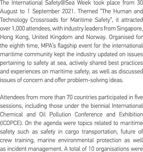 The International Safety Sea Week took place from 30 August to 1 September 2021  Themed  The Human and Technology Cro   
