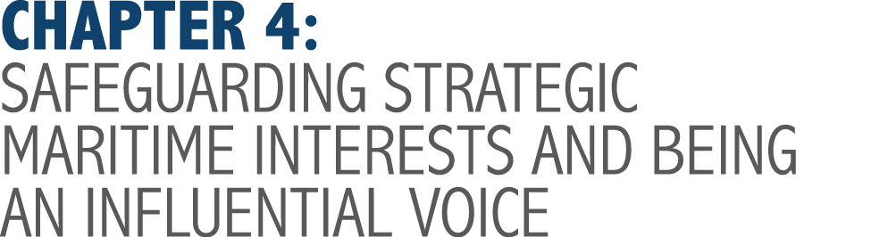 CHAPTER 4: SAFEGUARDING STRATEGIC MARITIME INTERESTS AND BEING AN INFLUENTIAL VOICE 