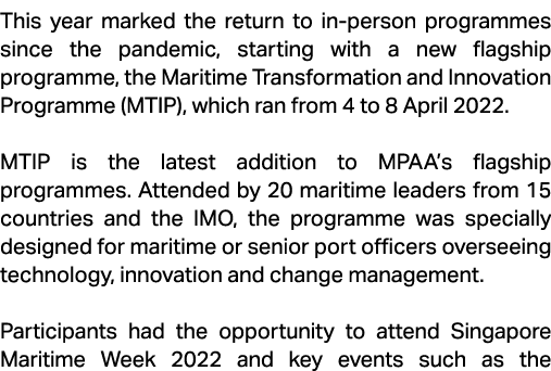 This year marked the return to in person programmes since the pandemic, starting with a new flagship programme, the M...