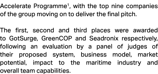 Accelerate Programme1, with the top nine companies of the group moving on to deliver the final pitch. The first, seco...