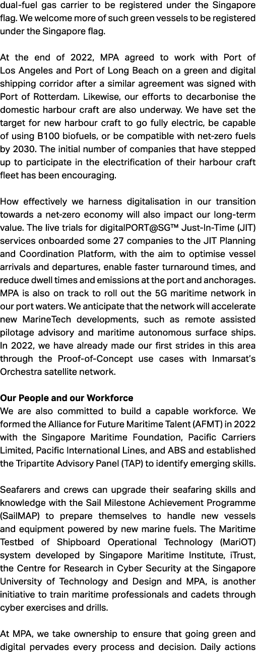 dual fuel gas carrier to be registered under the Singapore flag. We welcome more of such green vessels to be register...