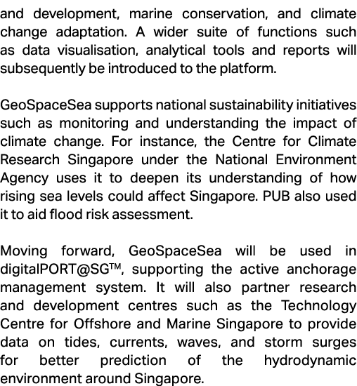 and development, marine conservation, and climate change adaptation. A wider suite of functions such as data visualis...