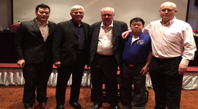 ITF Secretary with Myanmar union representatives