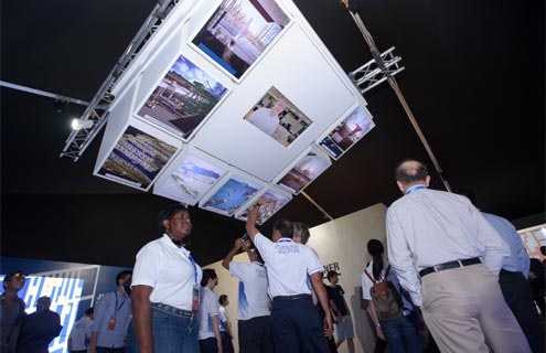Visitors at the exhibition