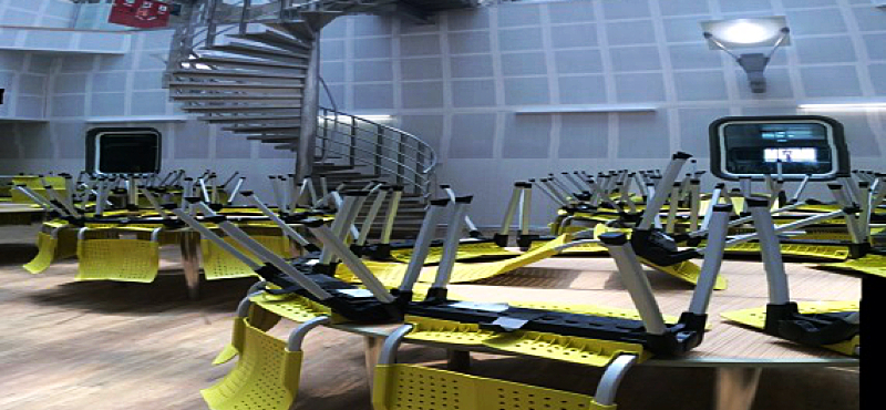 One of the Atriums with natural sunlight going into every cabin and office