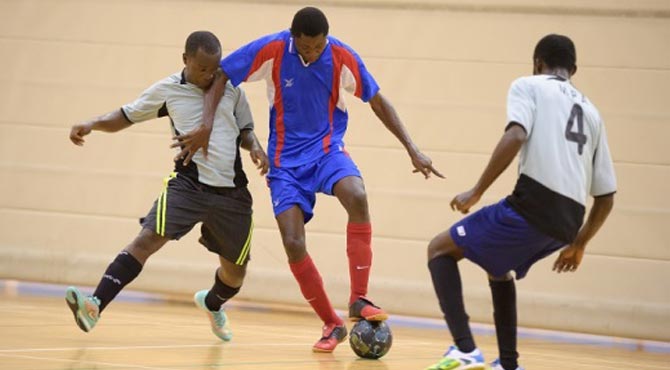 Seafarers participating in the futsal tournament